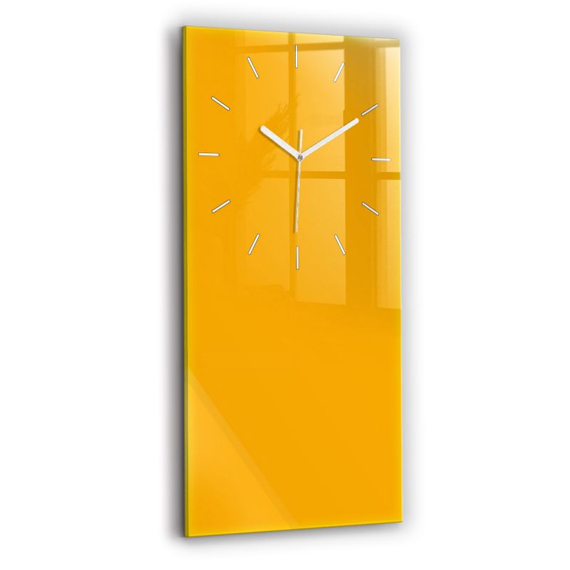 Zegar szklany białe wskazówki Wallfluent 30x60 cm Kolor złoto-żółty 1 szt.