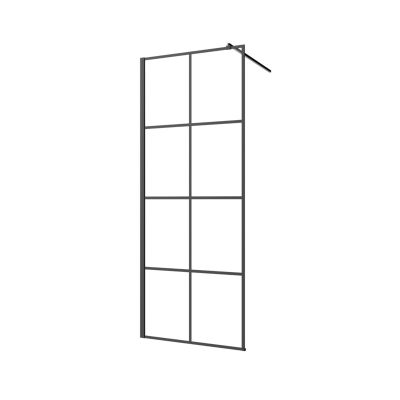 Kabina prysznicowa Invena Walk-In II szkło geometryczne 200 x 80 cm, czarny , 1 szt.