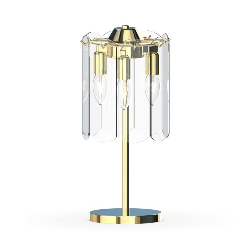 Lampka stołowa Zuma Line Nira złoto-przezroczysty 3 x E14 x 40W IP20 wym: 42 x 20 x 20 cm szkło - 1 szt.