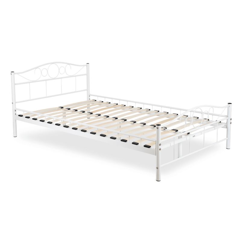 Łóżko 120x200 Metalowe GRIFFIN Mebel Elite Jednoosobowe Pojedyncze Młodzieżowe Białe 1 szt