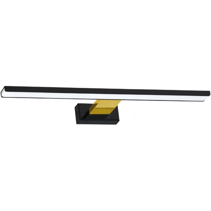 Kinkiet ścienny Milagro Black czarny-mosiądz-złoty LED 13.8W 4000K 966lm IP44 wym: 4 x 60 x 11,5 cm - 1 szt.