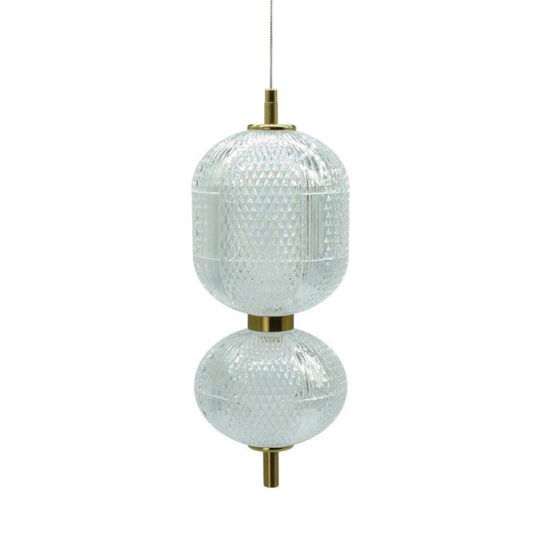 Lampa wisząca IdeaLED Amerilla Ii złoto-przezroczysty wym: 120 x 15 x 15 cm 2xwbudowany LED x 30W 1 szt.
