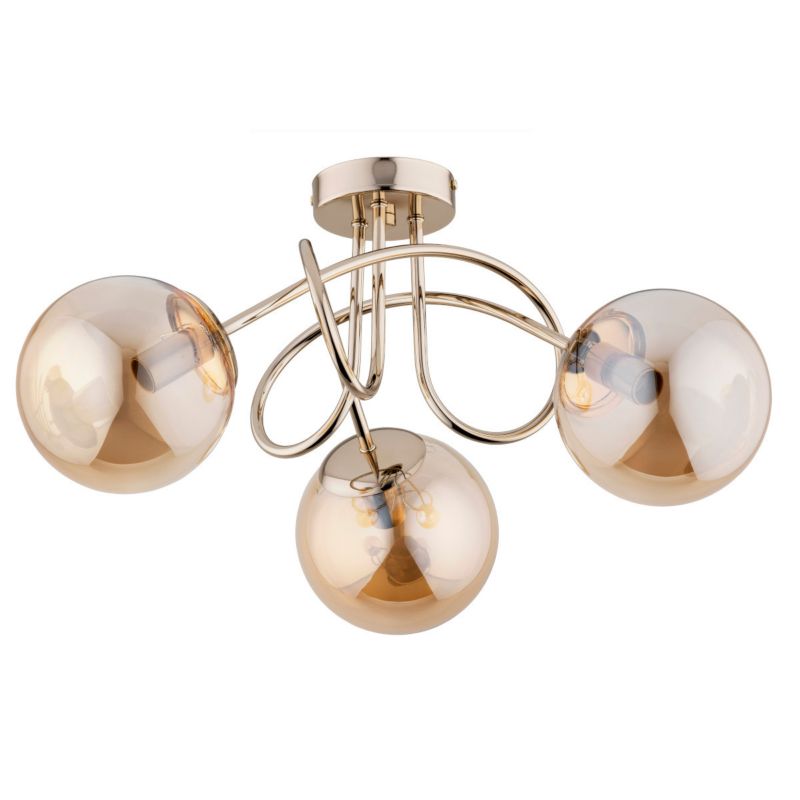 Lampa sufitowa Alfa Banko złoto-bursztynowy wym: 25,5 x 50 x 50 cm 3xE14 x 10W 1 szt.