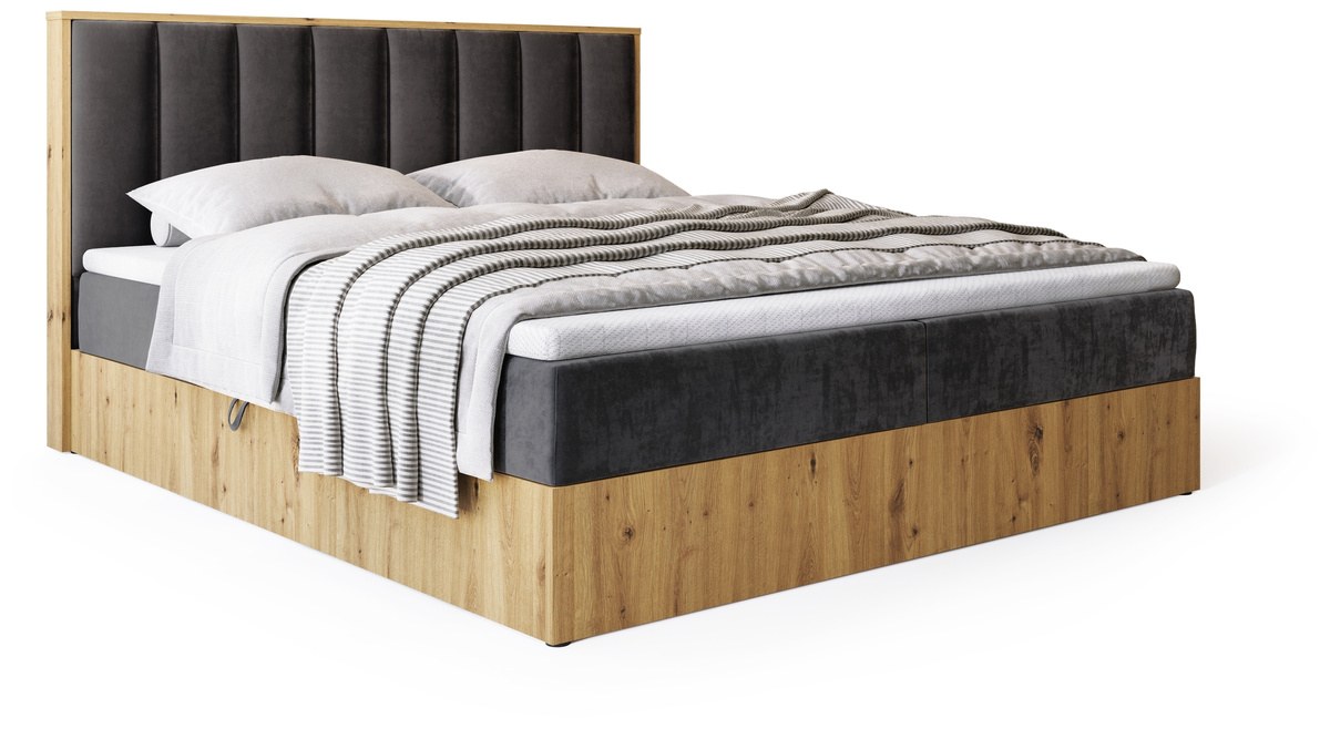 Łóżko kontynentalne 160x200 do sypialni LOFT II z pojemnikiem