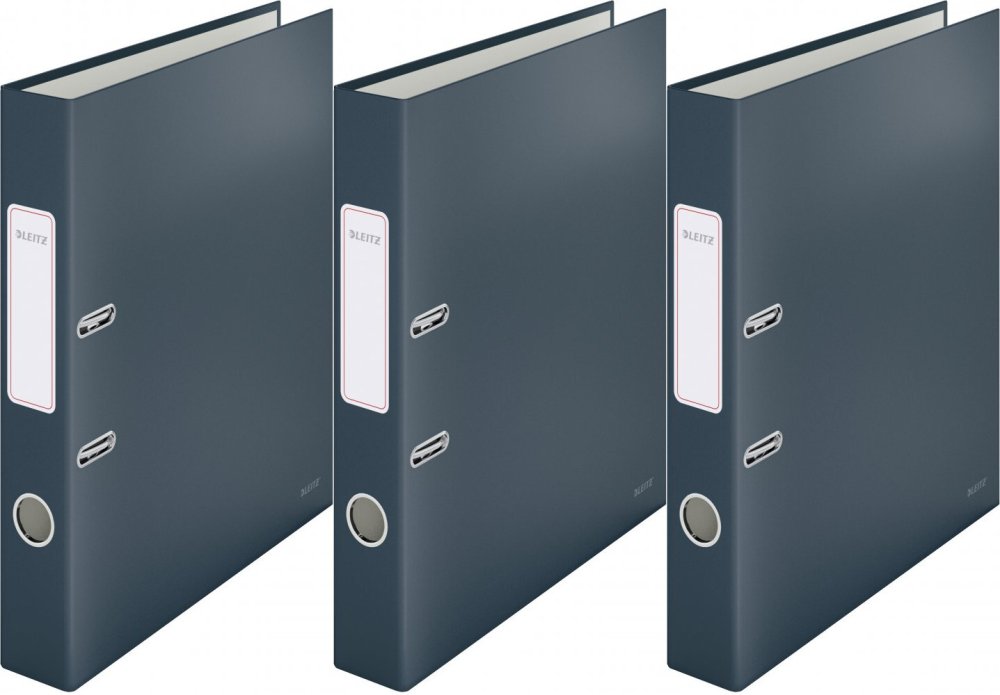 3x Segregator A4 Leitz 180°Cosy Soft Touch, 50mm, do 350 kartek, szary