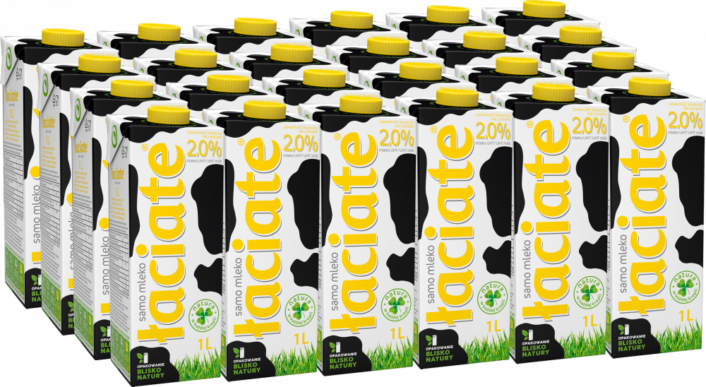 24x Mleko UHT Łaciate, 2%, 1l