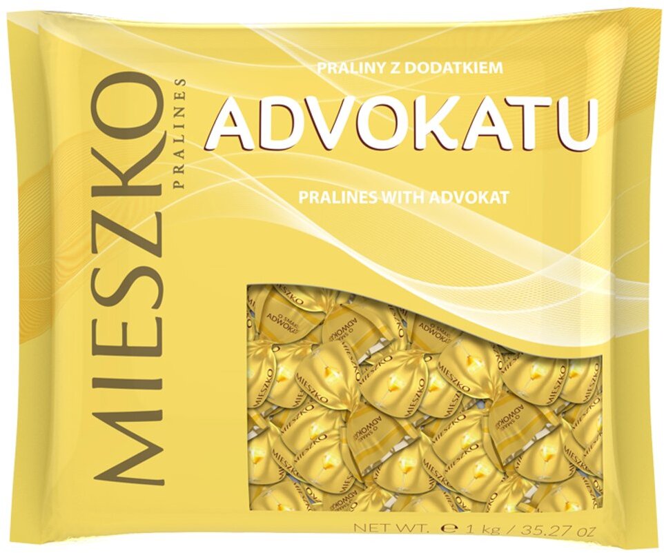 Praliny Mieszko Klejnoty Advocat, czekoladowy z nadzieniem o smaku adwokatu, 1kg