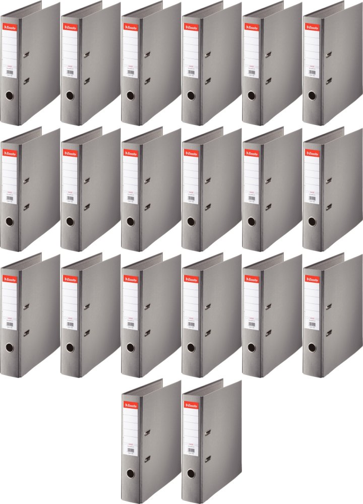 20x Segregator A4 Esselte, 75mm, do 500 kartek, ekonomiczny, szary