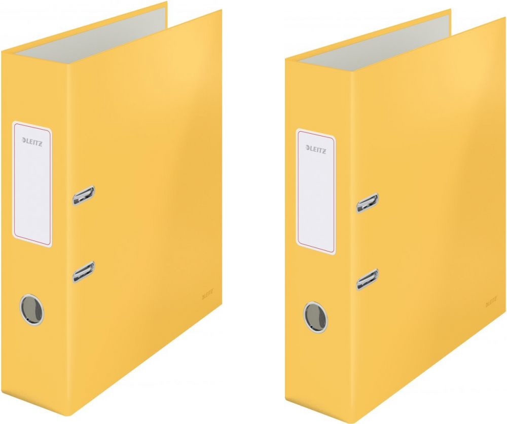 2x Segregator A4 Leitz 180°Cosy Soft Touch, 80mm, do 600 kartek, żółty