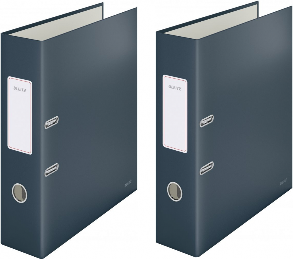 2x Segregator A4 Leitz 180°Cosy Soft Touch, 80mm, do 600 kartek, szary