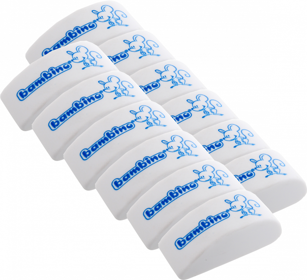 12x Gumka do mazania Bambino Myszka, 1 sztuka, biały