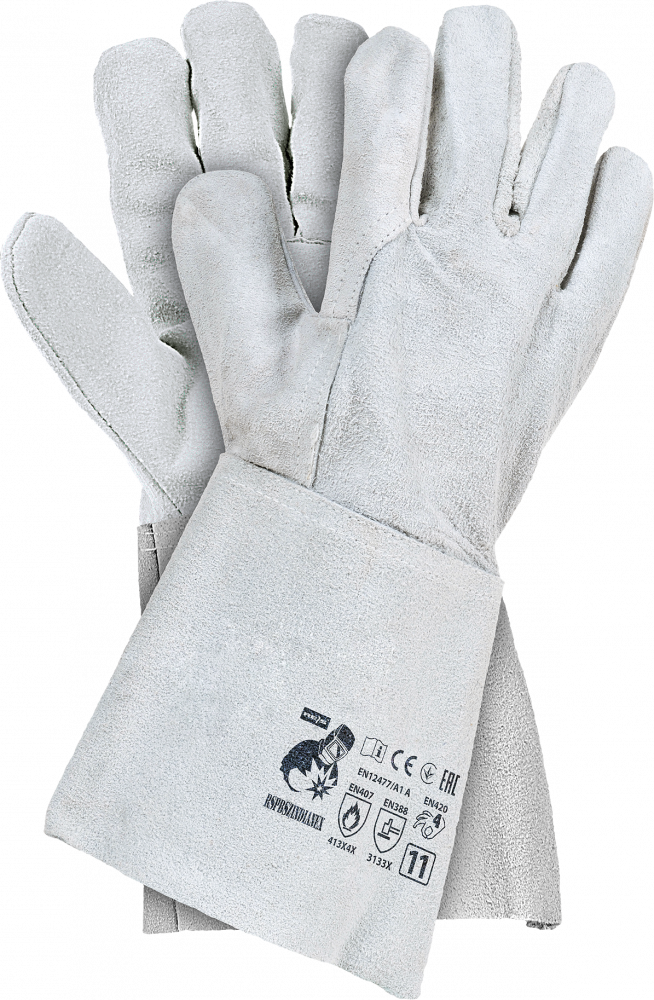 Rękawice robocze Reis Indianex Gloves, skórzane, spawalnicze, rozmiar 11, biały