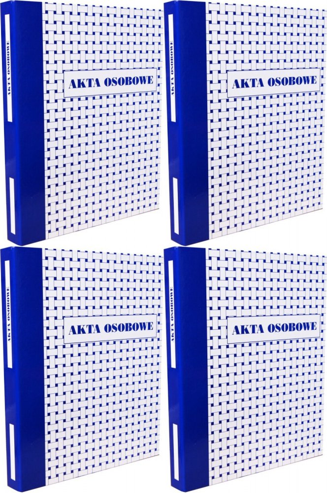 4x Segregator ringowy Konfex, do akt osobowych, A4, 30mm, niebieski