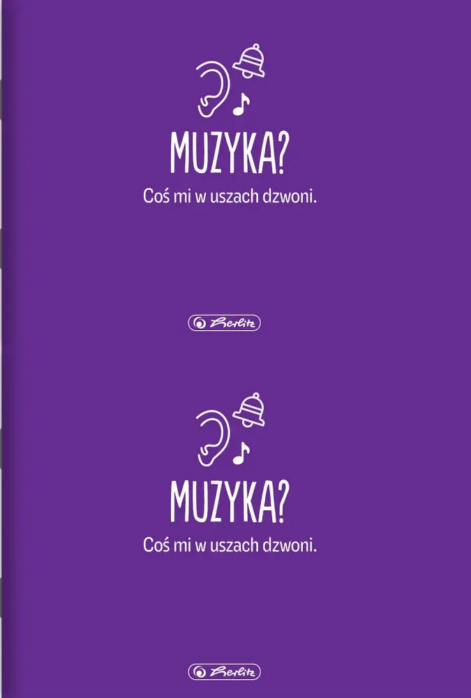 2x Zeszyt przedmiotowy w pięciolinię Herlitz Muzyka (zeszyt do nut), A5, 16 kartek, fioletowy
