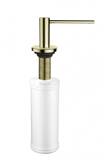 Blue Water dozownik do płynu okrągły 390 ml blatowy stal inox złoto szampańskie