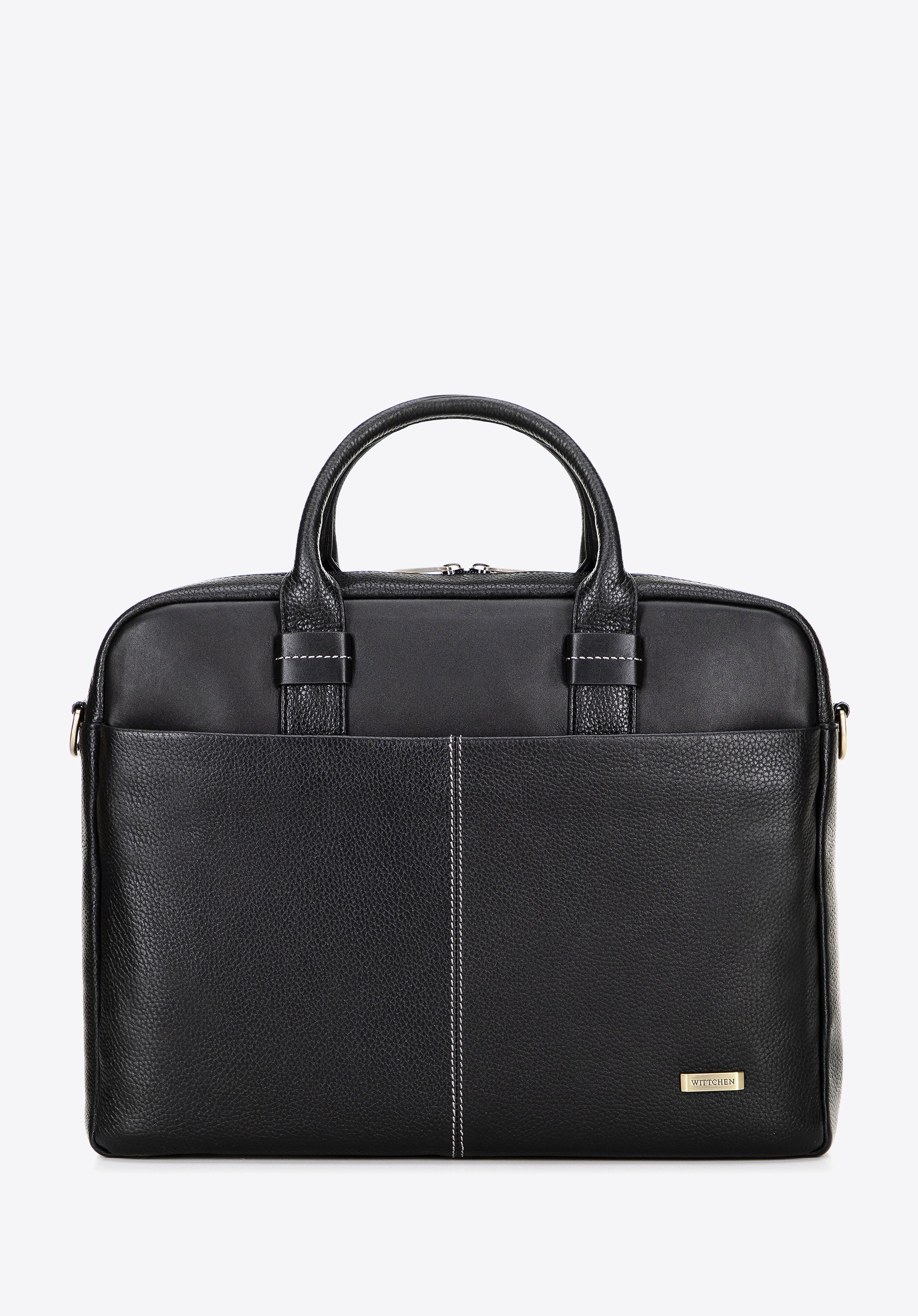 Torba na laptopa 16" ze skóry czarna