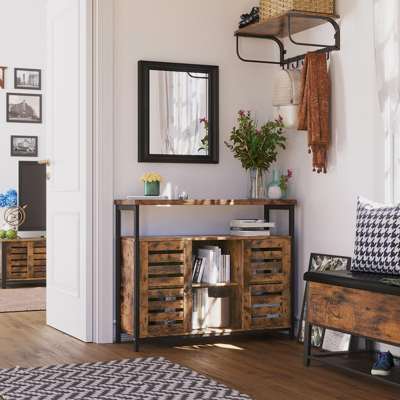 Przestronna komoda w designie vintage LSC brown