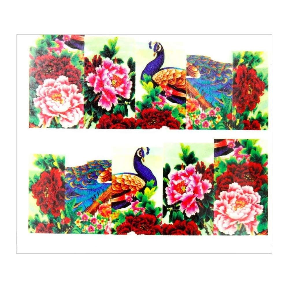 Naklejki wodne do paznokci arkusz 6,5 x 5,5cm na 10 palców YB Nr 952