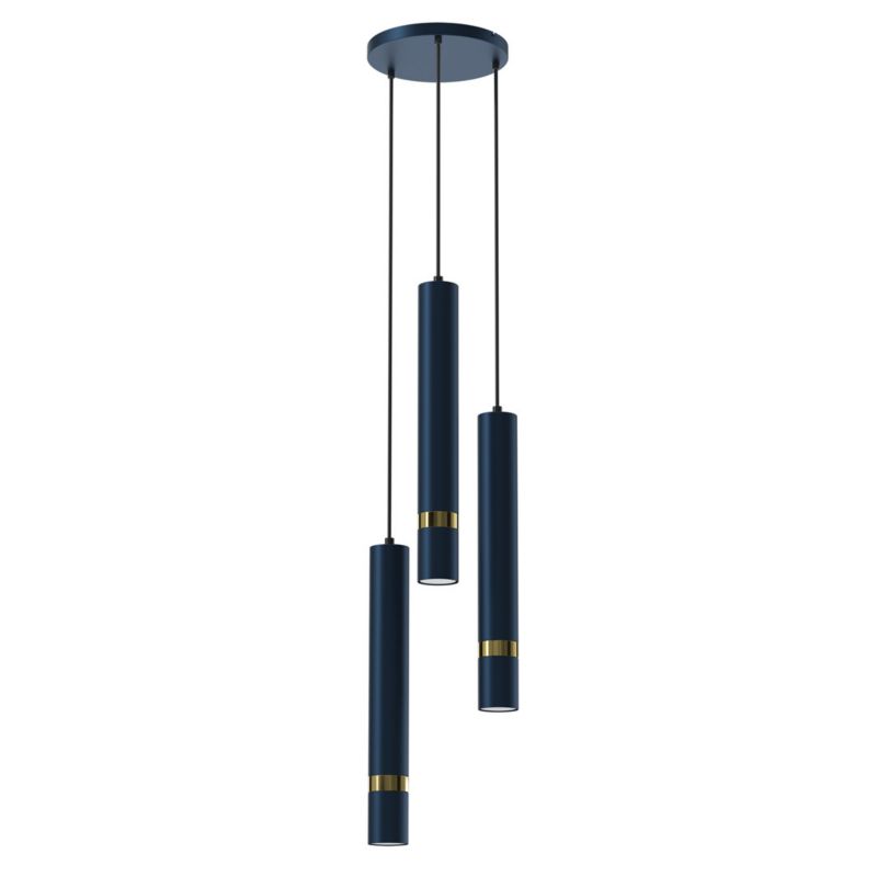 Lampa wisząca Milagro Joker 9208 niebiesko-złota szerokość 30 cm 3xGU10 x 8W 1 szt.