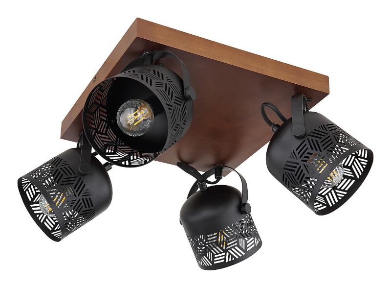 Spot oprawa sufitowa Rabalux Rotem orzechowo-czarny matowy 4 x E14 x 40W IP20 wym: 20 x 11 x 11 cm - 1 szt.