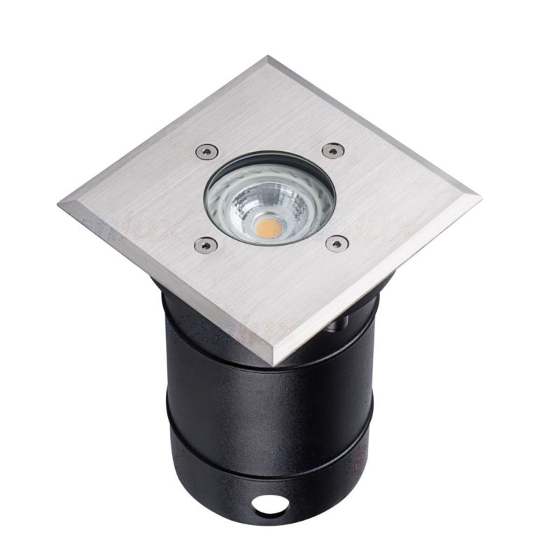Lampa gruntowa najazdowa Kanlux Berg czarno-srebrna 1 x GU10 x 10W IP67 wym: 11 x 11 x 14,5 cm - 1 szt.