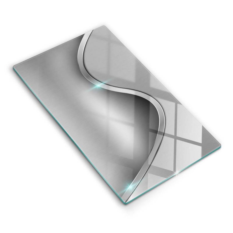 Szklana deska do krojenia Wallfluent 30x52 cm Abstrakcja srebrny metal 1 szt.