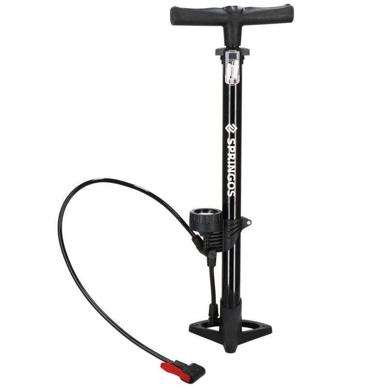 Pompka rowerowa z manometrem Springos 11 bar, pompka podłogowa do rowerów 1 szt.