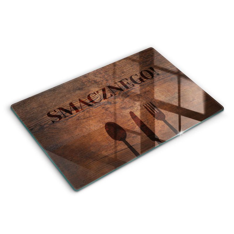 Szklana deska do krojenia Wallfluent 80x52 cm Motyw: Smacznego 1 szt.