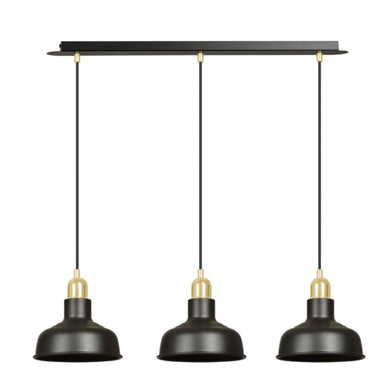 Lampa wisząca Emibig Ibor czarno-złota wym: 100 x 72 x 21 cm 3xE27 x 15W 1 szt.