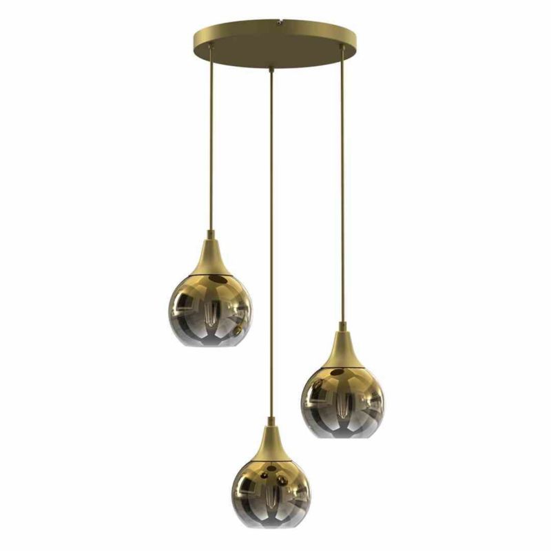 Lampa wisząca Milagro Monte 4036 złoto-dymiona szerokość 22 cm 3xE27 x 60W 1 szt.