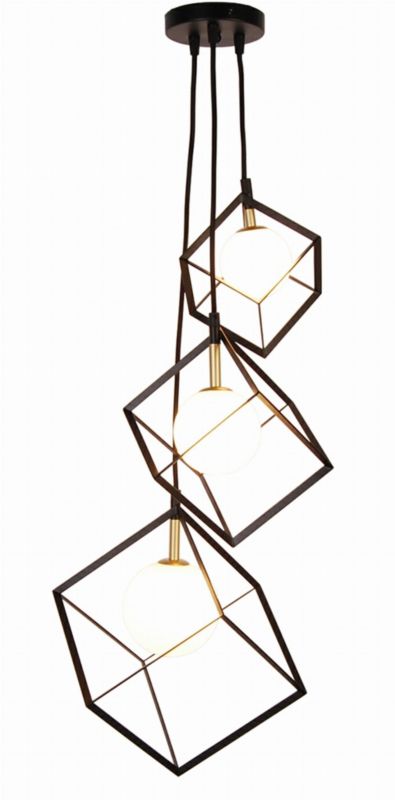 Lampa sufitowa wisząca Candellux Weert czarno-złota-biała wym: 120 x 20 x 28 cm 3xG9 x 28W 1 szt.