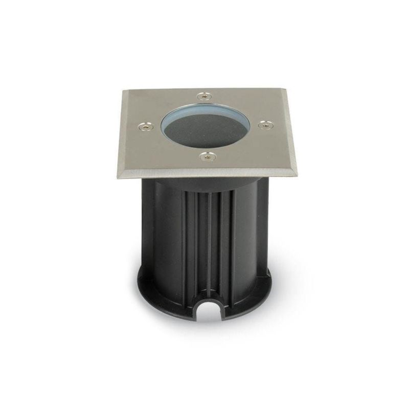 Lampa gruntowa najazdowa V-TAC 7677 srebrna kwadratowa 1 x GU10 x IP65 wym: 11 x 11 x 12 cm - 1 szt.