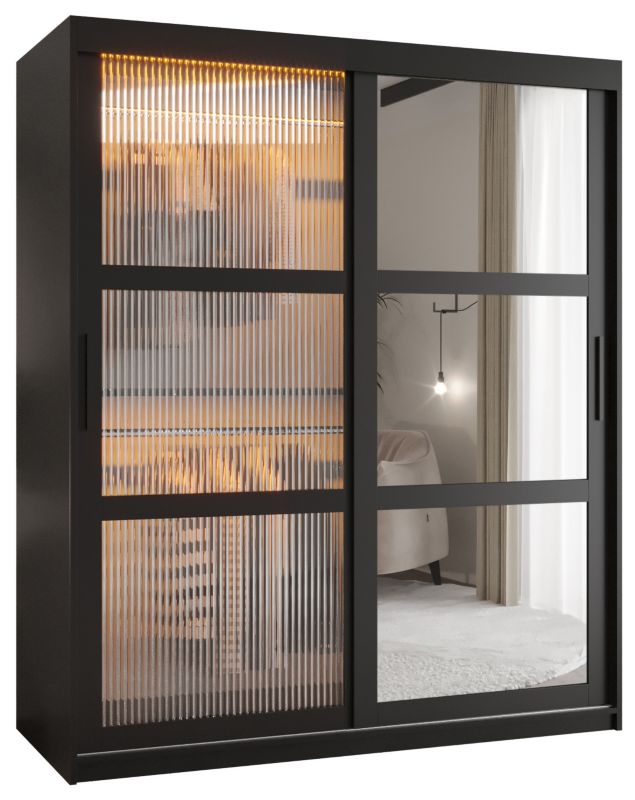 Szafa przesuwna Garderoba Abiks FLUTES 2 150 czarny 1 szt.