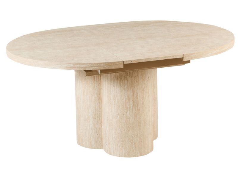 Stół do jadalni rozkładany Moraine Efekt trawertynu 120 cm 120/160 cm 1 szt.