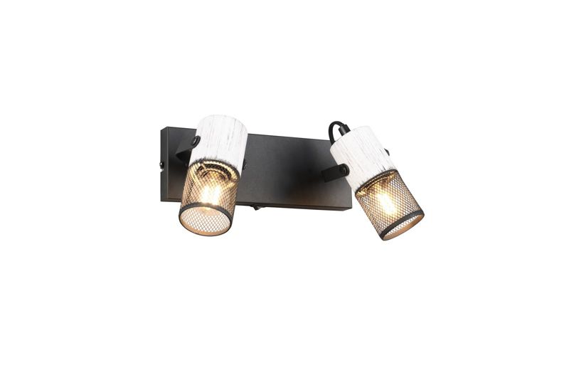 Kinkiet ścienny Trio Tosh czarno-biały z włącznikiem 2 x E14 x 15W IP20 wym: 19,5 x 26 x 9 cm - 1 szt.