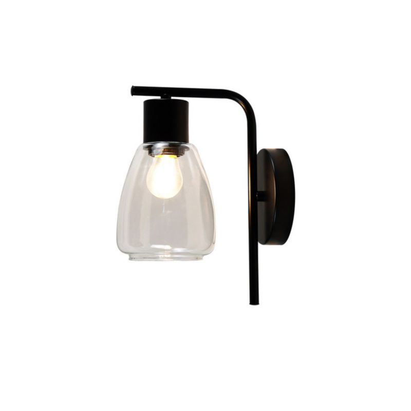 Kinkiet ścienny Candellux Moldo czarny bezbarwny klosz 1 x E27 x 40W wym: 23,5 x 17,4 x 12 cm - 1 szt.