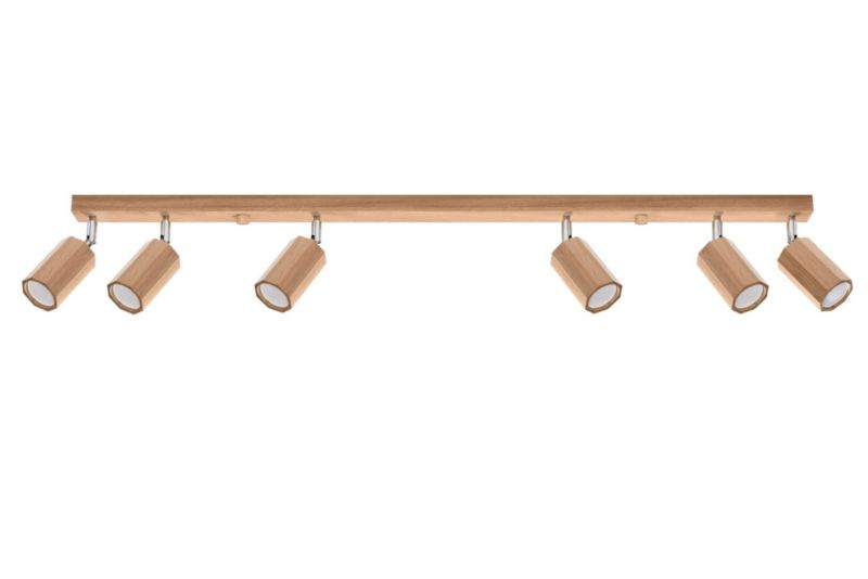 Spot oprawa sufitowa Sollux Lighting Zeke ciemne drewno 6 x GU10 x 40W IP20 wym: 5 x 120 cm - 1 szt.