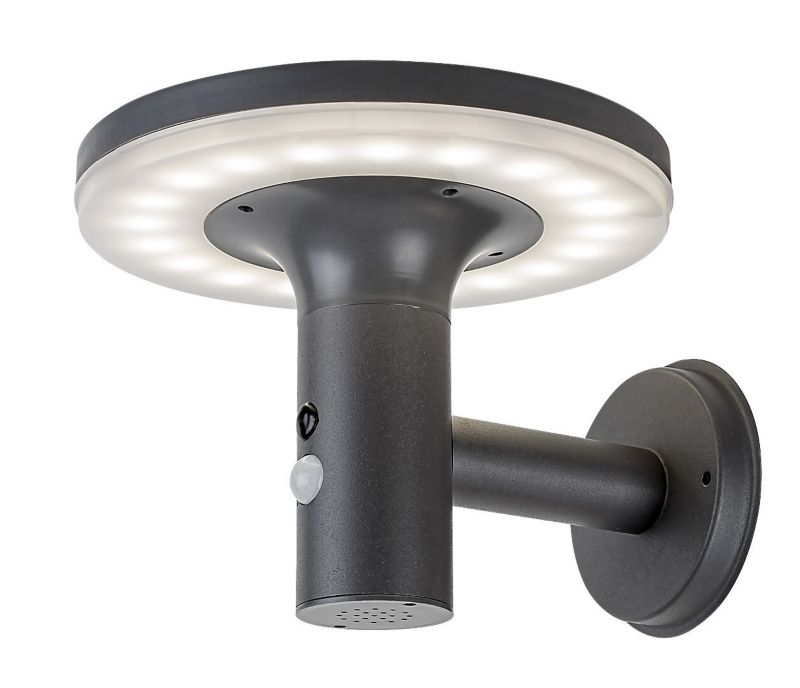 Kinkiet solarny z czujnikiem Rabalux Alaska antracytowo-biały LED 10W 4000K 250lm IP44 wym: 16,5 x 21 x 21 cm metal - 1 szt.