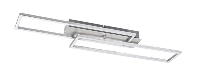 Lampa sufitowa wisząca Rabalux Demetrius srebrno-szczotkowane aluminium-biała wym: 8,5 x 83 x 19 cm wbudowany LED 40W 1 szt.