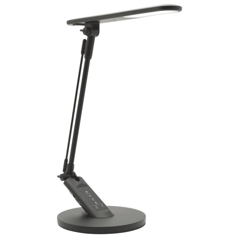 Lampka biurkowa Polux Optimum czarna-chromowana LED 7W 3000K-6000K 400lm IP20 wym: 45 x 18.5 x 32 cm tworzywo sztuczne - 1 szt.