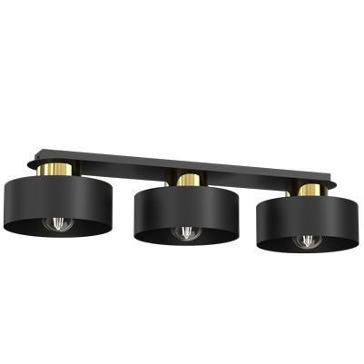 Lampa sufitowa wisząca Luminex Marti czarny mat-złoty połysk wym: 14 x 68 x 20,5 cm 3xE27 x 15W 1 szt.