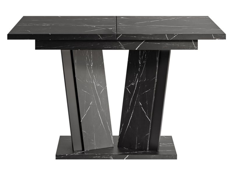 Stół MIRJAN 24 rozkładany Doha II marmur black royal/czarny połysk 1 szt.