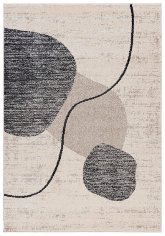 Dywan wewnętrzny Lucy NP24D prostokąt Mazovia 200x 300 cm beżowy,kremowy,szary motyw geometryczny średni włos 1 szt.