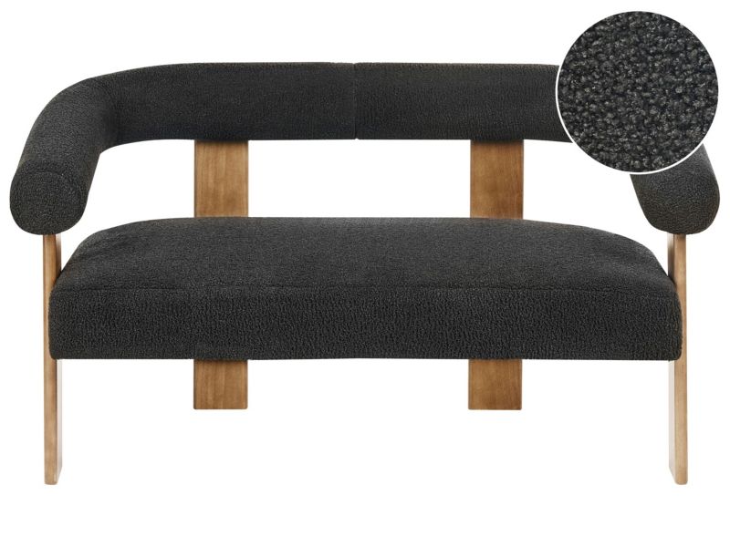 Sofa Ilbro Boucle Czarny dla 2 osób 1 szt.