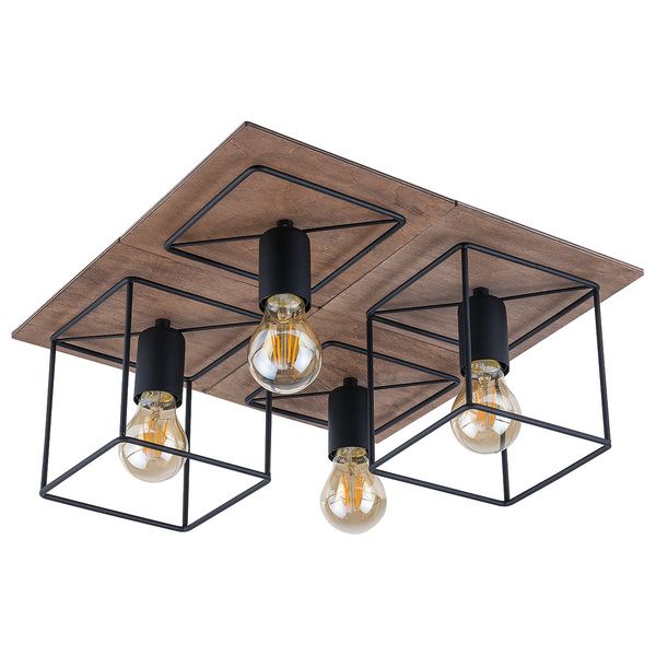 Lampa sufitowa wisząca Nowodvorski Lighting Coba ciemne drewno-czarna szerokość 39 cm 4xE27 x 60W 1 szt.