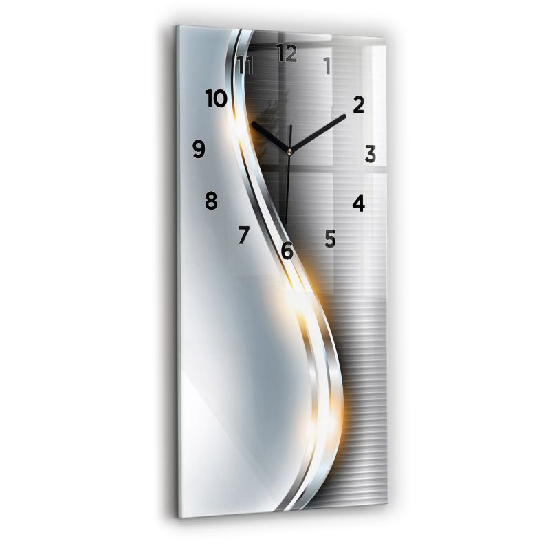 Zegar z czarnymi wskazówkami Wallfluent 30x60 cm Metalowa abstrakcja 1 szt.