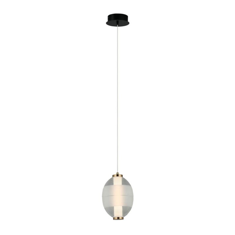 Lampa wisząca Italux Rinot 1131 czarno-biała-przezroczysty dekoracyjna wbudowany LED 8W 1 szt.