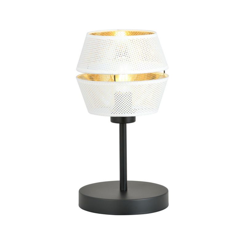 Lampa stołowa Emibig Malia czarno-złota-biała 1 x E27 x 15W IP20 wym: 30 x 20 x 20 cm metal - 1 szt.