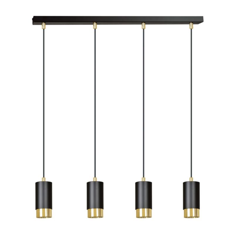 Lampa sufitowa Emibig Fumiko czarna-złoto wym: 100 x 60 x 8 cm 4xGU10 x 10W 1 szt.