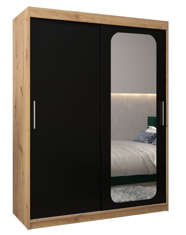 Szafa przesuwna Garderoba Abiks PROMO T2 150 artisan/czarny 1 szt.